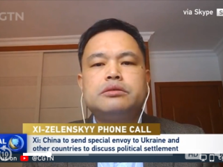 周边中心研究员张昕接受CGTN Global Watch 栏目采访，评论中国乌克兰领导人电话通话。